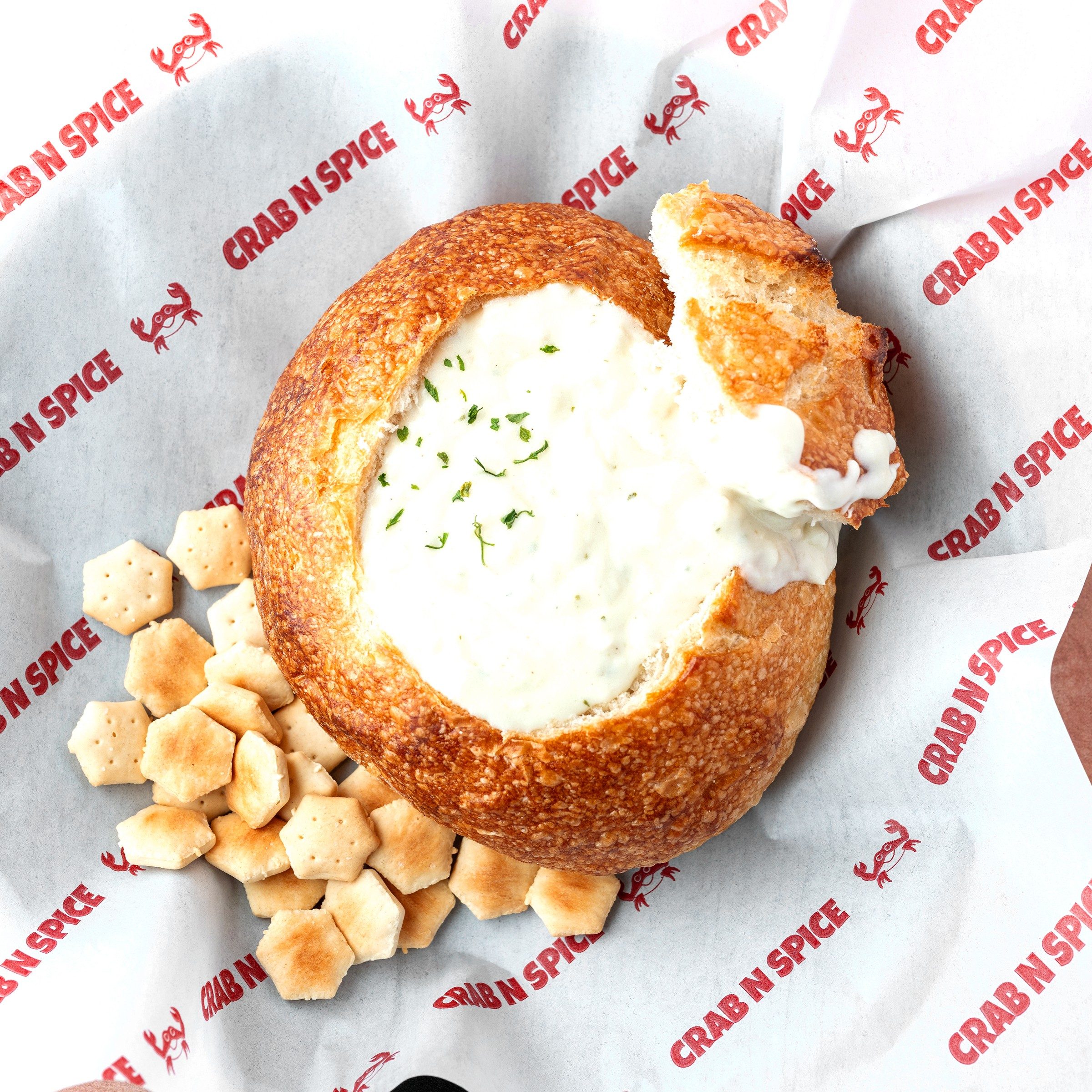 Clam Chowder on Bread Bowl.