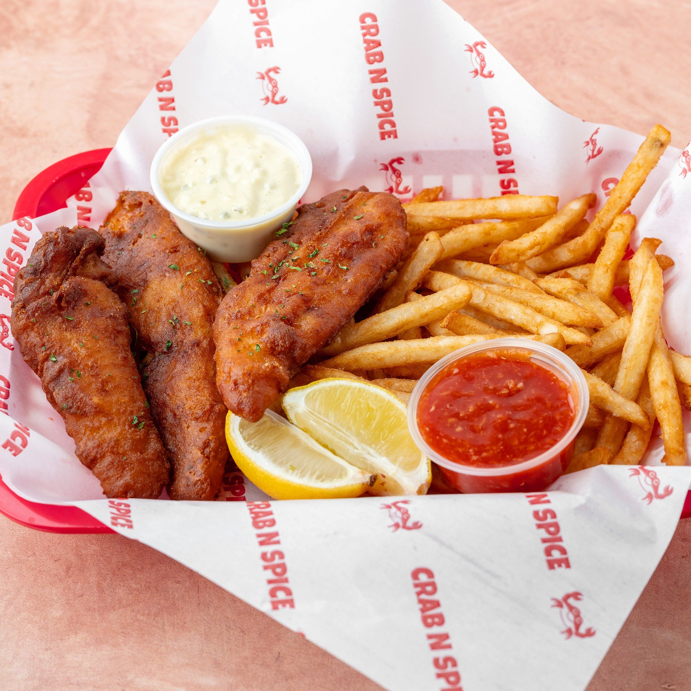 Cod fish with fries.