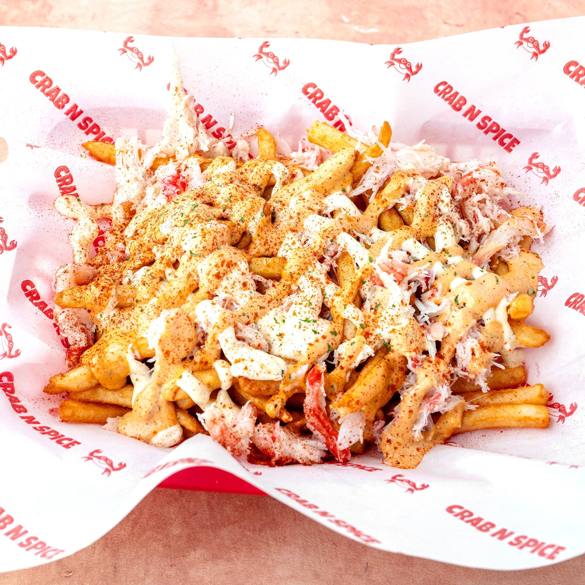 Fries with Crab Meat.