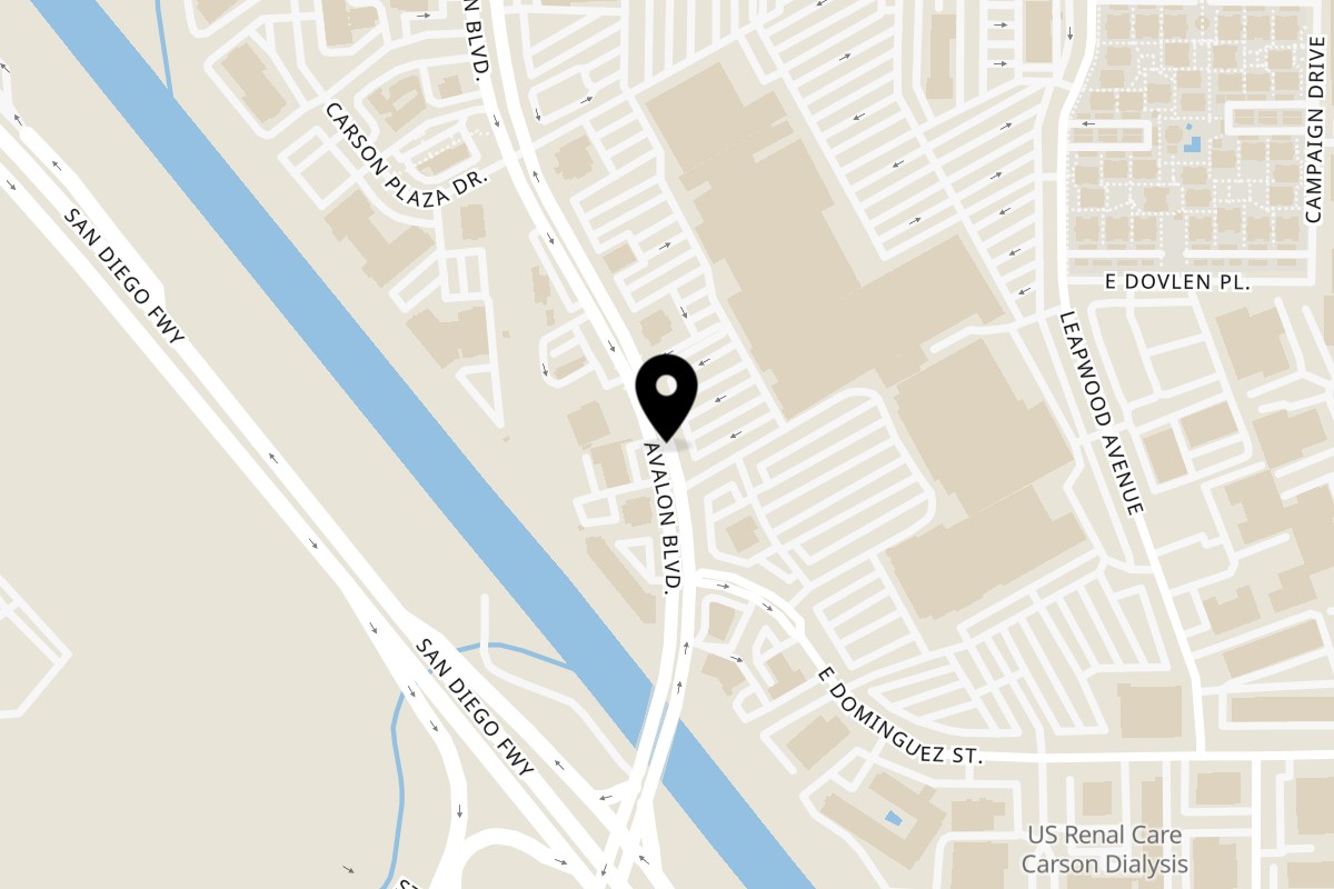 Map showing the location of Crab N' Spice Carson on 20715 S Avalon Blvd STE 101 in Carson