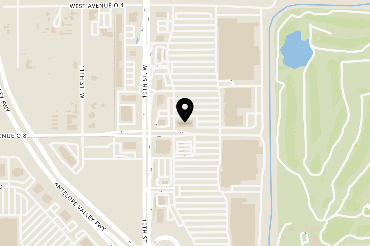 Map showing the location of Crab N' Spice Palmdale on 40008 10th St W in Palmdale