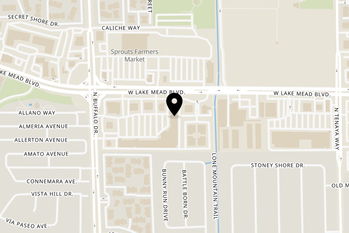 Map showing the location of Crab N' Spice Las Vegas, NV (Lake Mead) on 7501 W Lake Mead Boulevard STE 100 in Las Vegas